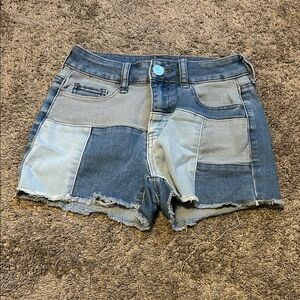 Kohl's Blue Patchwork Jean Shorts